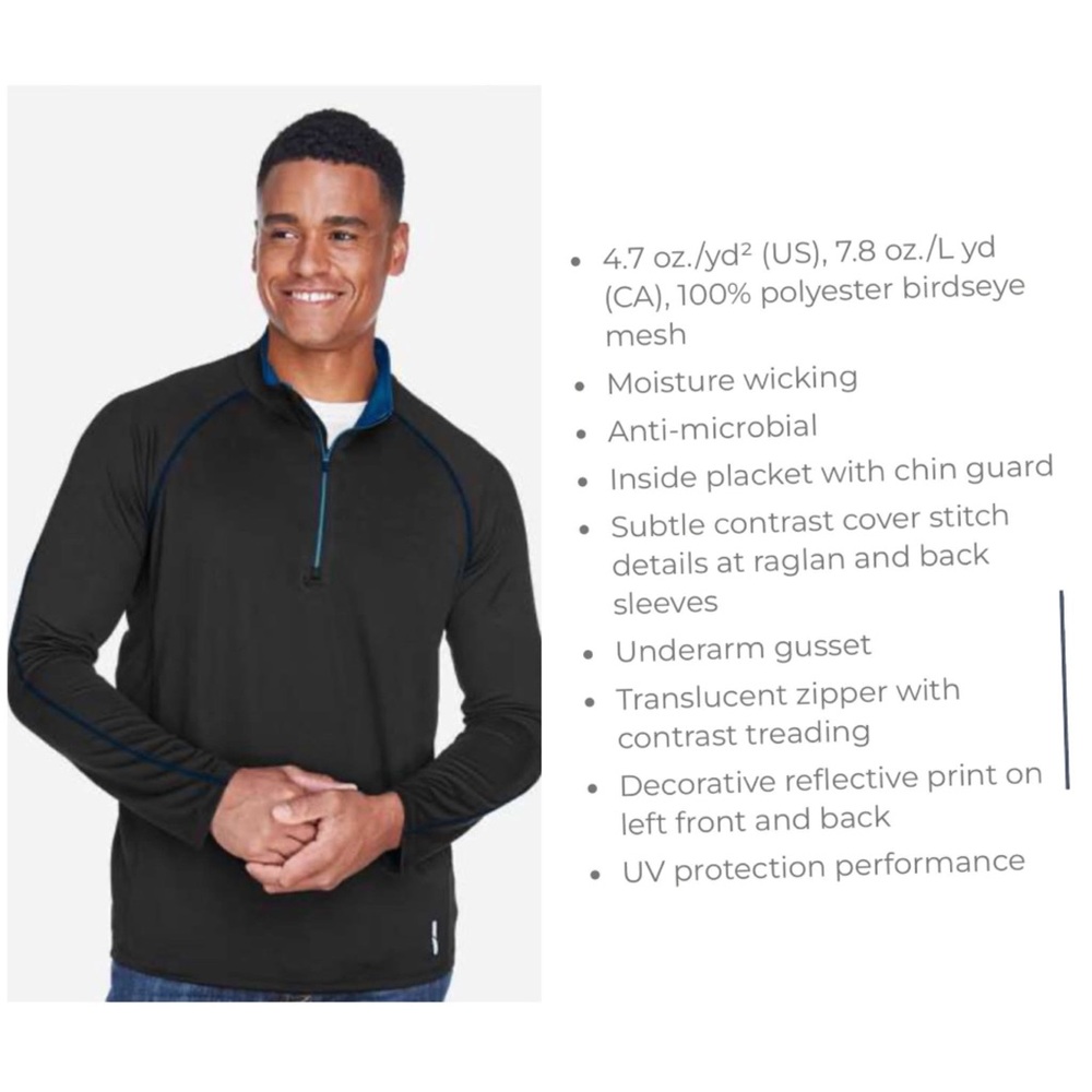Men's Black Performance Jacket with Translucent Zipper